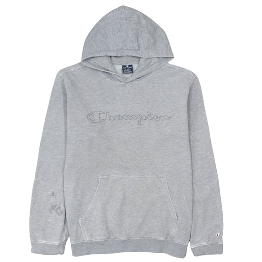 Champion Mens Grey XL Pullover Hoodie Embroidered Logo Sweatshirt