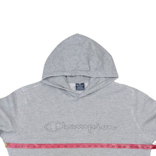 Champion Mens Grey XL Pullover Hoodie Embroidered Logo Sweatshirt