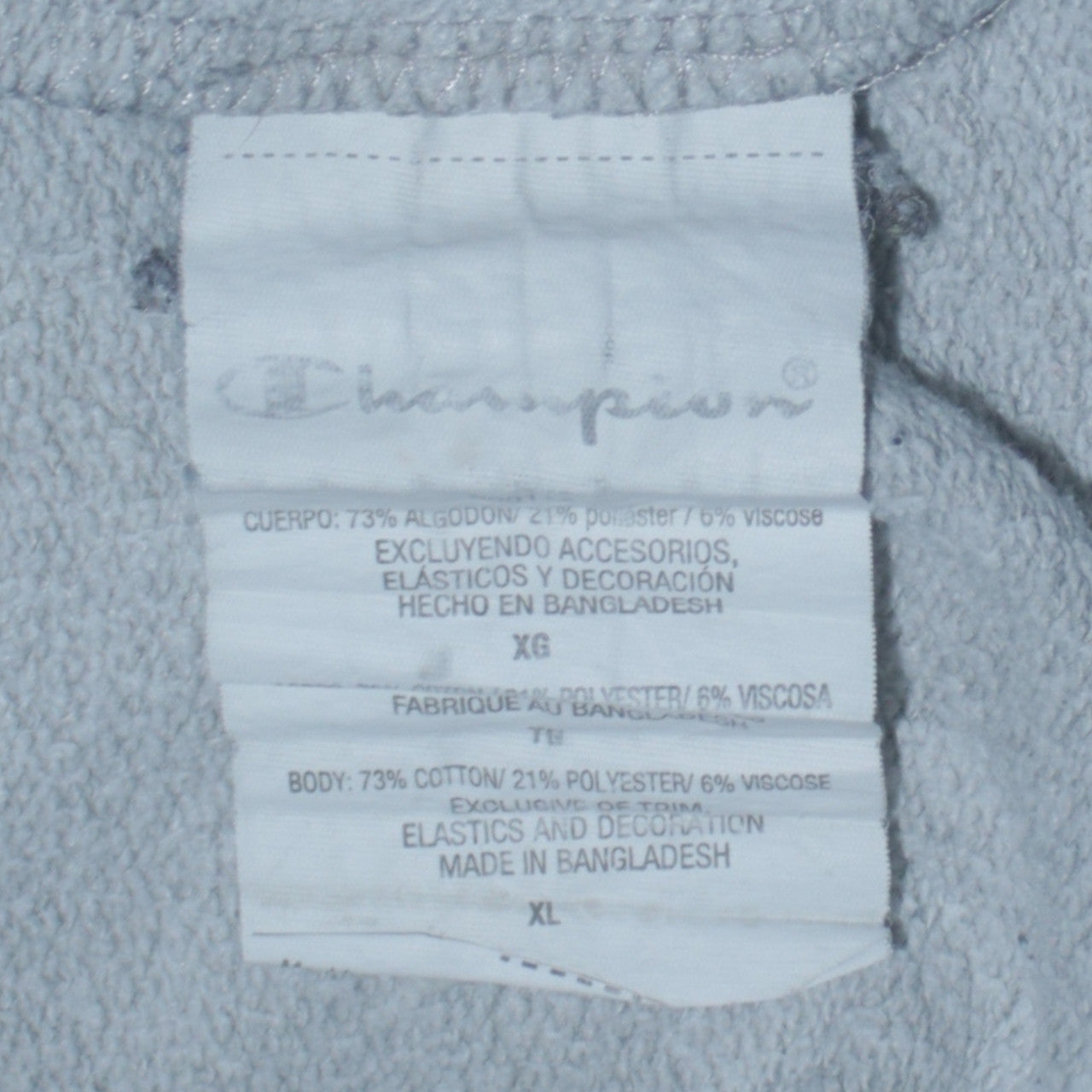 Champion Mens Grey XL Pullover Hoodie Embroidered Logo Sweatshirt