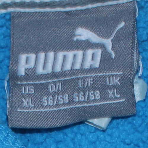 Puma Men Blue Pullover Hoodie XL Sports Fleece Logo Sweatshirt