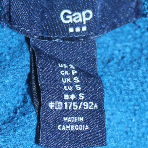 GAP Men's Blue Pullover Hoodie Small Embroidered Logo Fleece