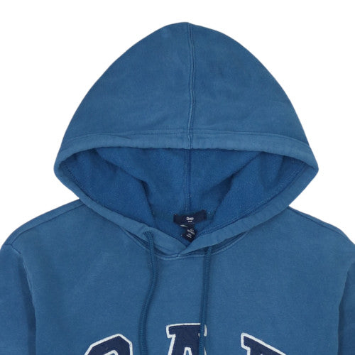 GAP Men's Blue Pullover Hoodie Small Embroidered Logo Fleece