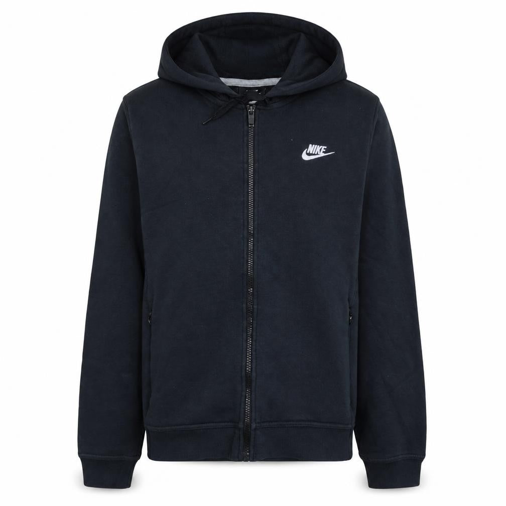 Nike Men's Black Full Zip Hoodie L Regular Fit Fleece Sweatshirt