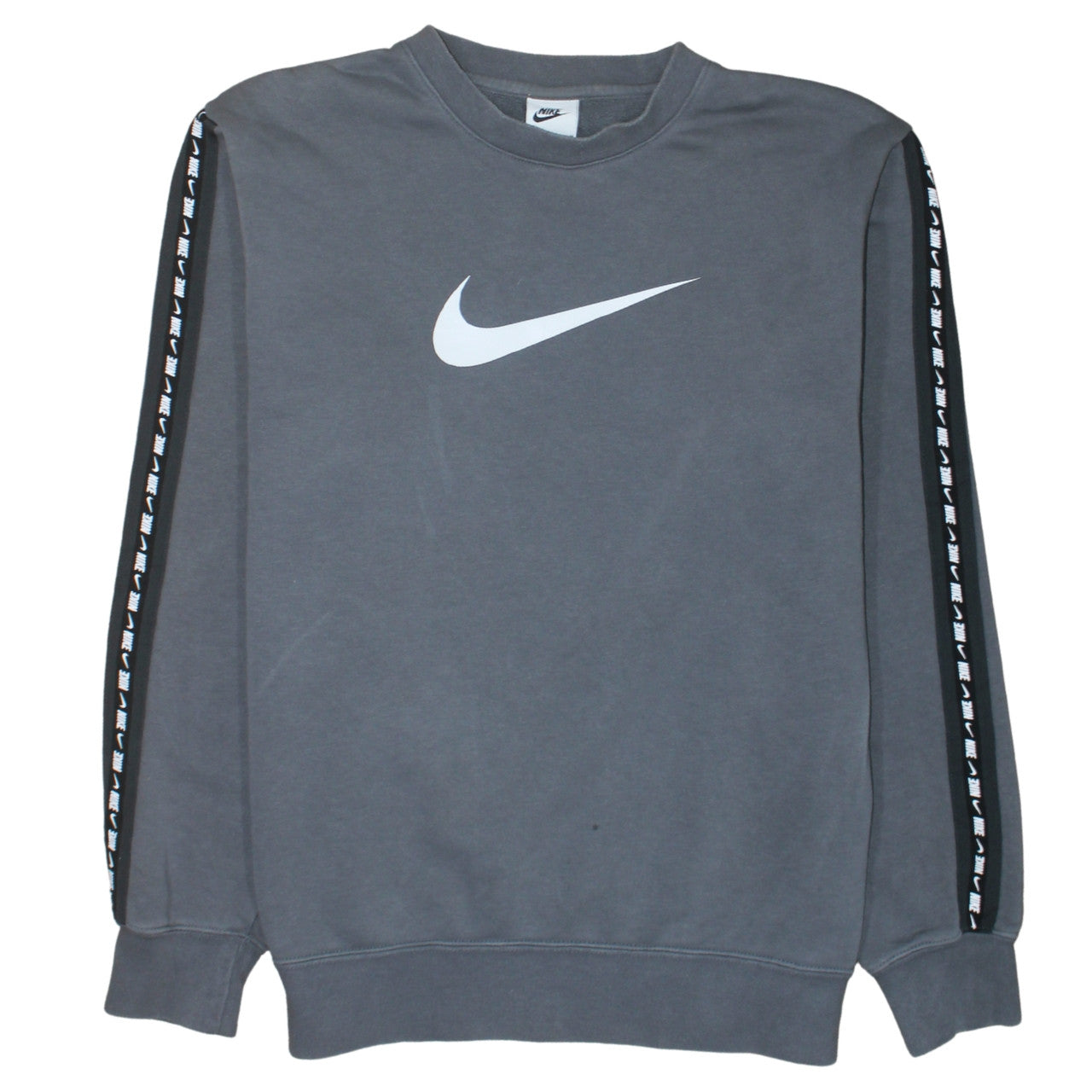 Nike Men’s Grey Logo Pullover Sweatshirt M Crew Neck Sportswear