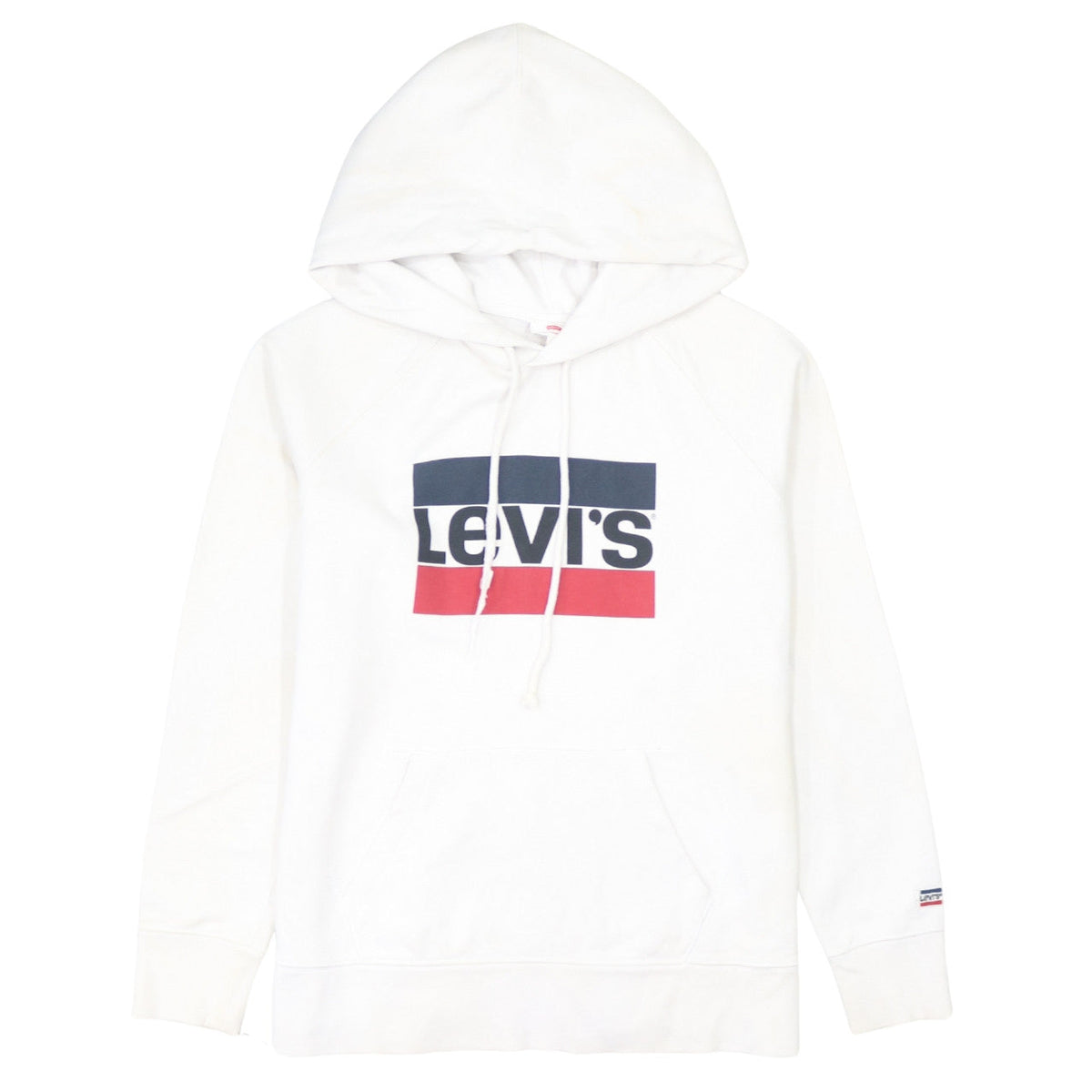 Levi's Men's White Pullover Hoodie M Classic Logo Fleece Sweatshirt