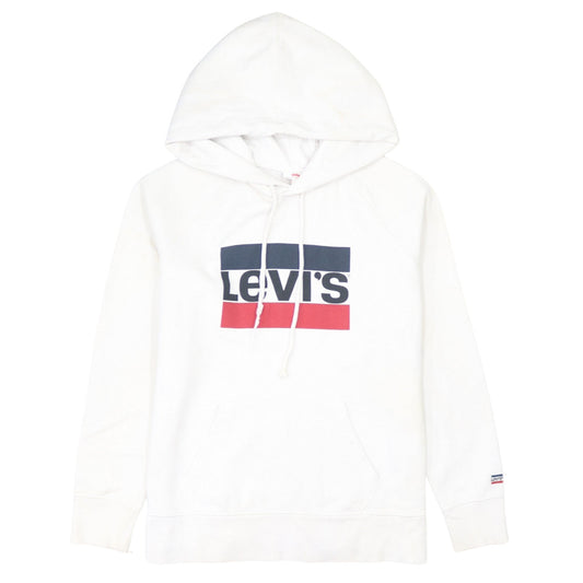 Levi's Men's White Pullover Hoodie M Classic Logo Fleece Sweatshirt