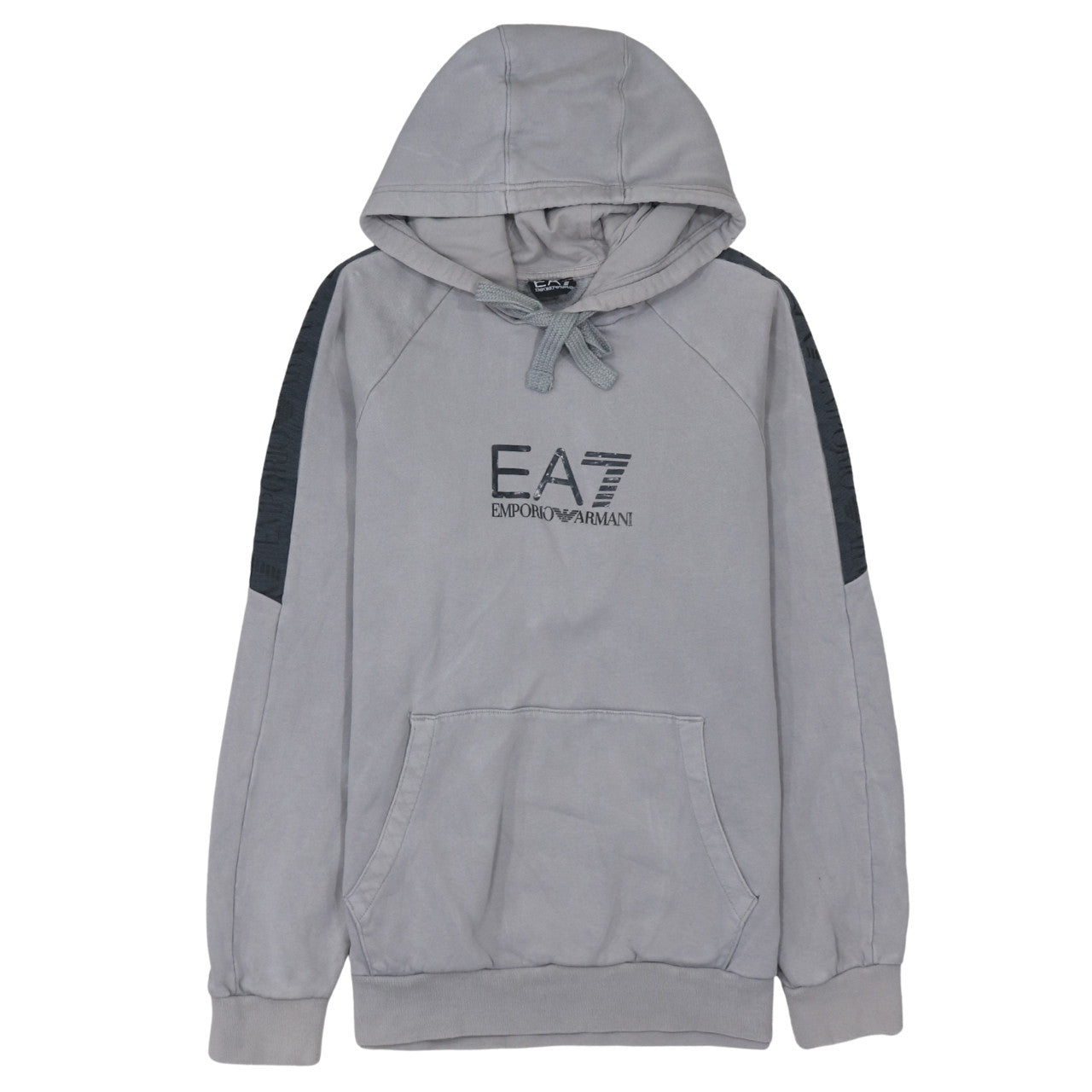 Emporio Armani EA7 Men's Grey Pullover Hoodie Size L Designer Fleece