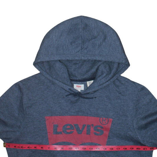 Levi's Men's Blue Pullover Hoodie Size L Graphic Logo Sweatshirt