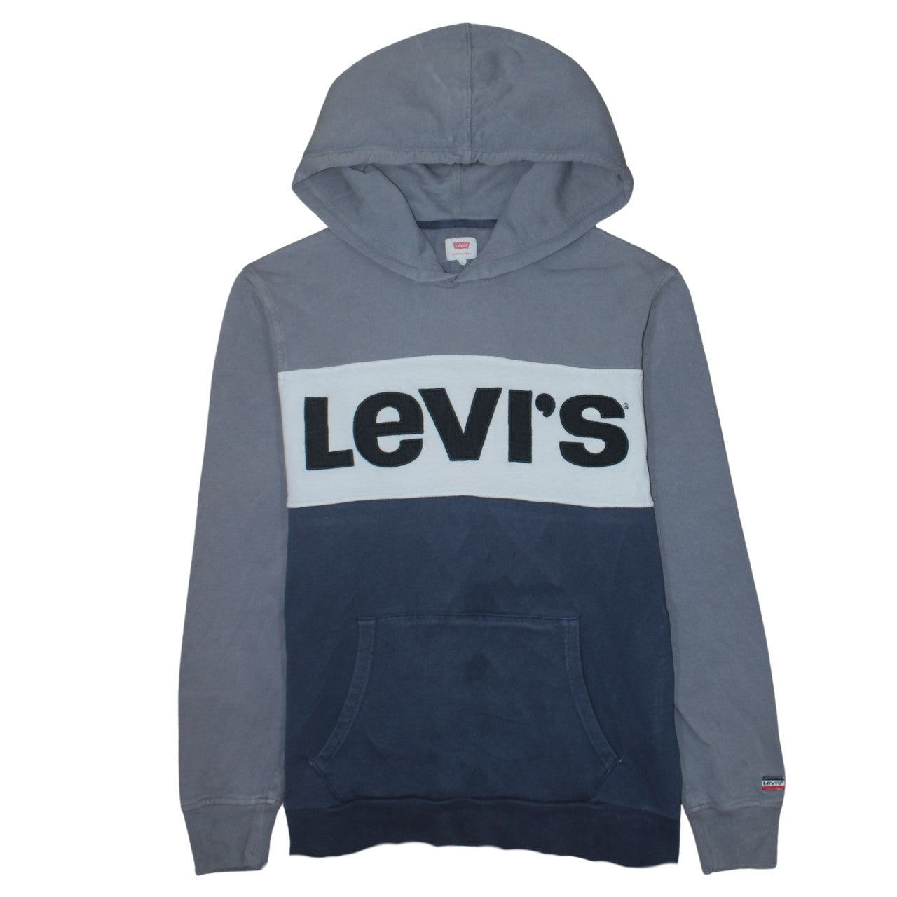 Levi's Men's Blue Colourblock Logo Pullover Hoodie Size M