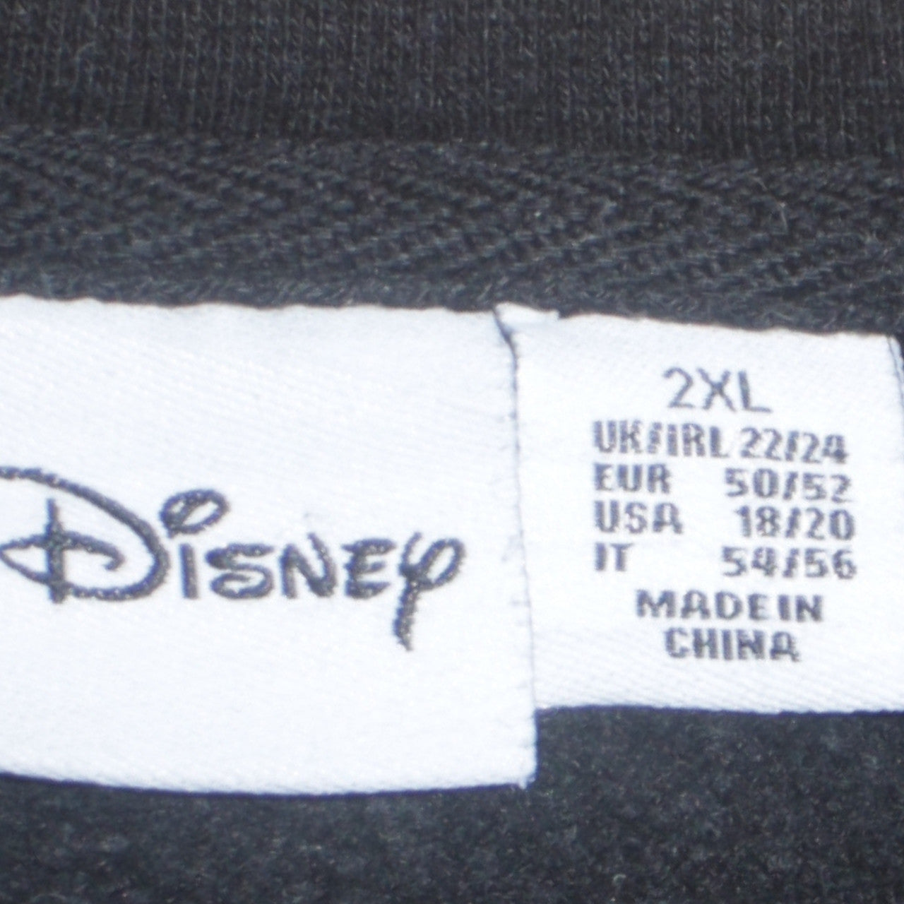 Disney Womens Black 2XL Pullover Sweatshirt with Logo Print
