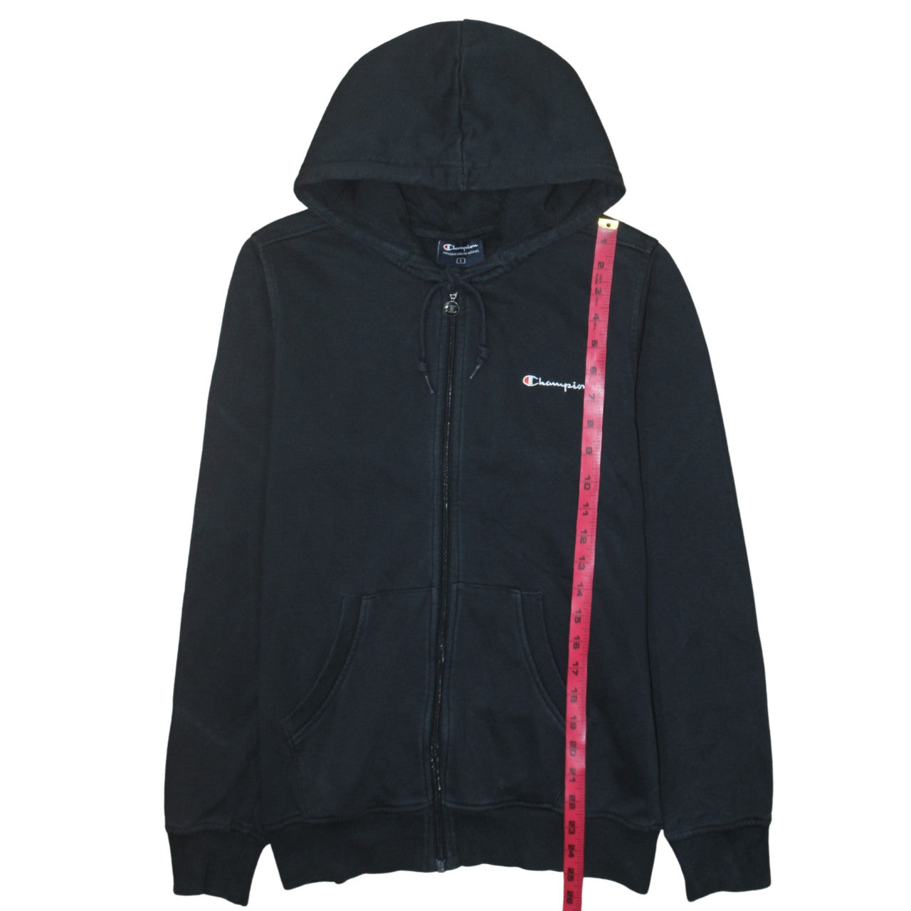 Champion Men's Black Full Zip Hoodie Size S Logo Sportswear