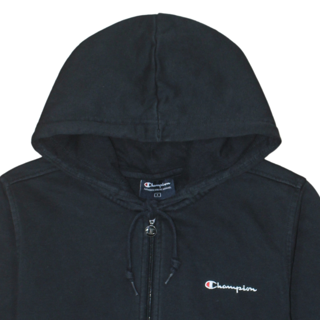 Champion Men's Black Full Zip Hoodie Size S Logo Sportswear