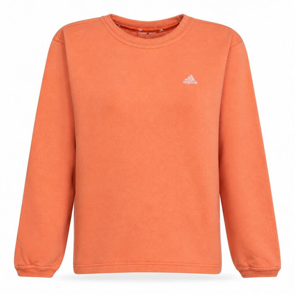 Adidas Womens Orange Crew Neck Long Sleeve Pullover Sweatshirt Size 14