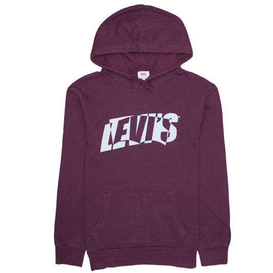 Levi's Men's Purple Pullover Hoodie Size L Logo Graphic Sweatshirt