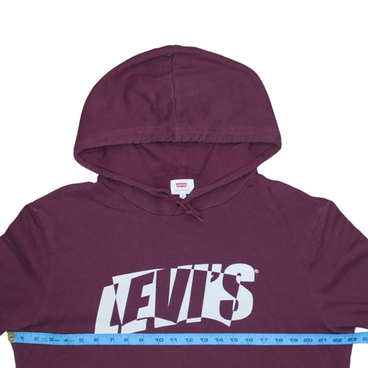 Levi's Men's Purple Pullover Hoodie Size L Logo Graphic Sweatshirt