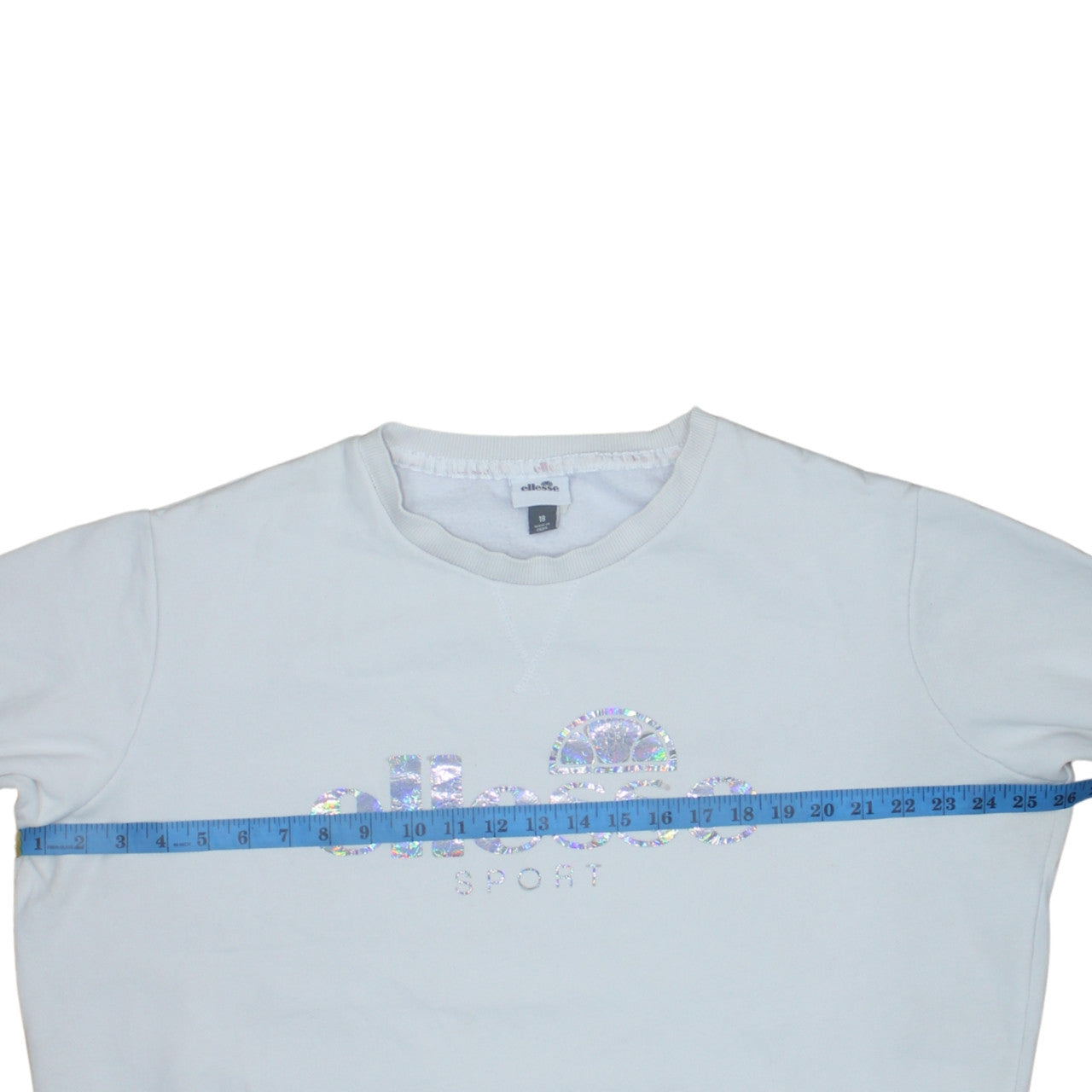 Ellesse Women White Logo Crew Neck Sweatshirt Size 18