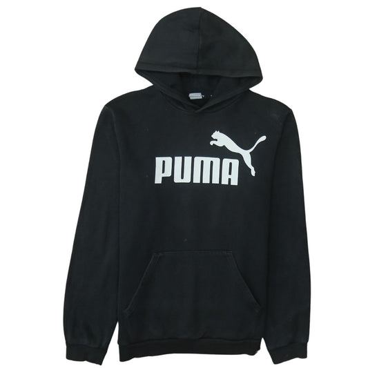 Puma Boys Black Pullover Fleece Hoodie 16 Years Logo Sportswear