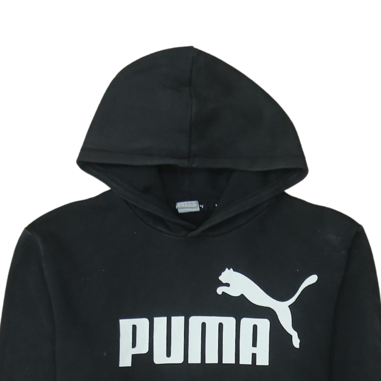 Puma Boys Black Pullover Fleece Hoodie 16 Years Logo Sportswear
