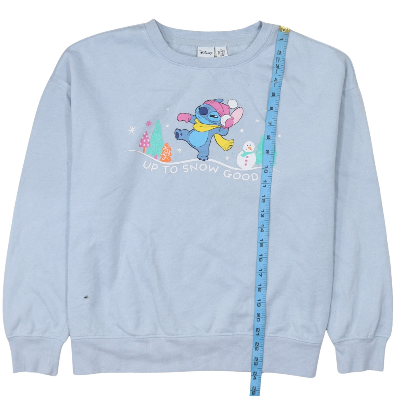 Disney Primark Women Blue Stitch Christmas Sweatshirt M 12/14