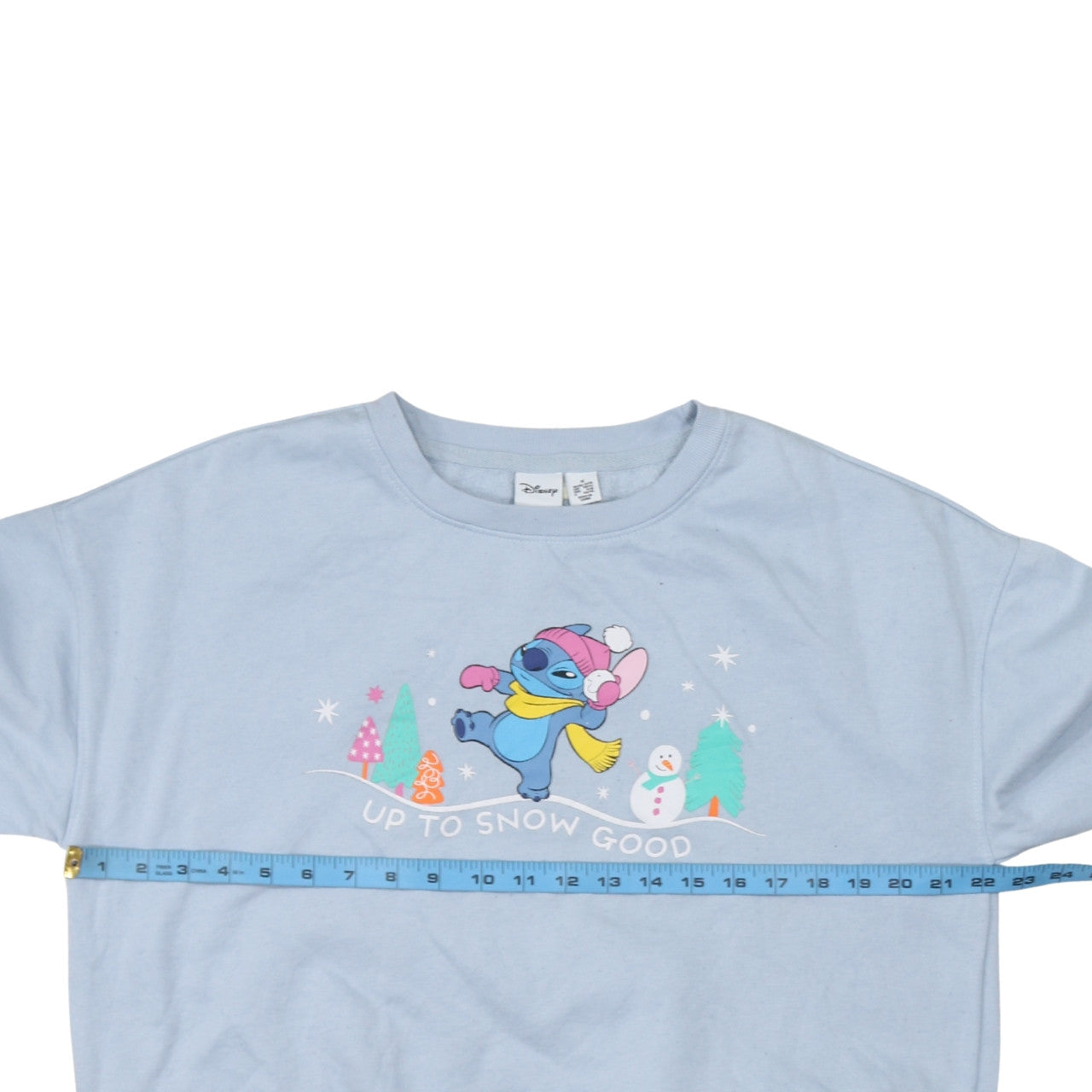 Disney Primark Women Blue Stitch Christmas Sweatshirt M 12/14