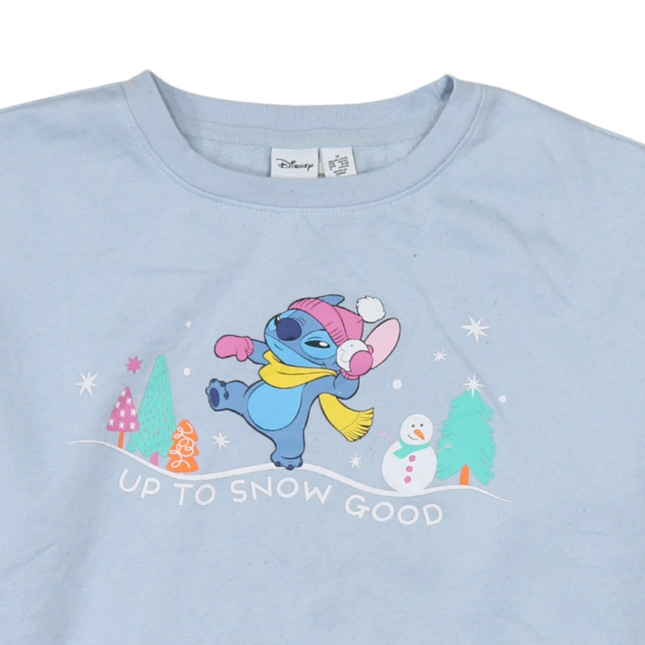 Disney Primark Women Blue Stitch Christmas Sweatshirt M 12/14