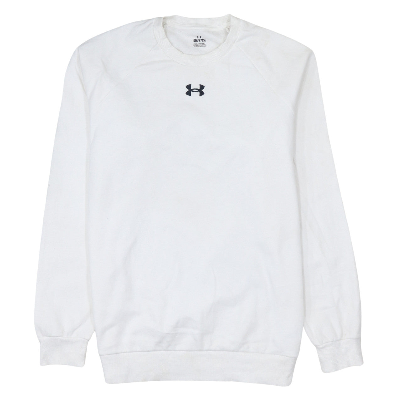 Under Armour Men's White Small Pullover Sweatshirt Crew Neck