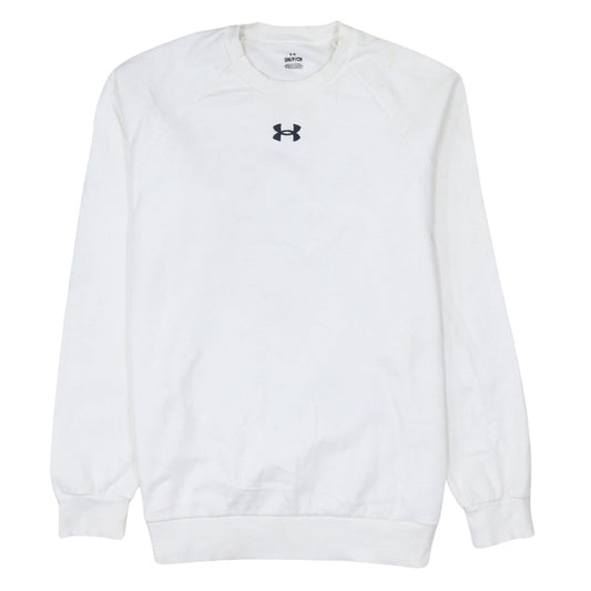 Under Armour Men's White Small Pullover Sweatshirt Crew Neck