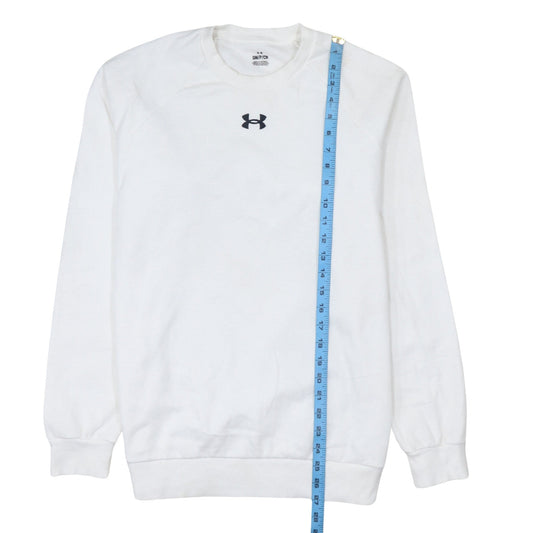 Under Armour Men's White Small Pullover Sweatshirt Crew Neck