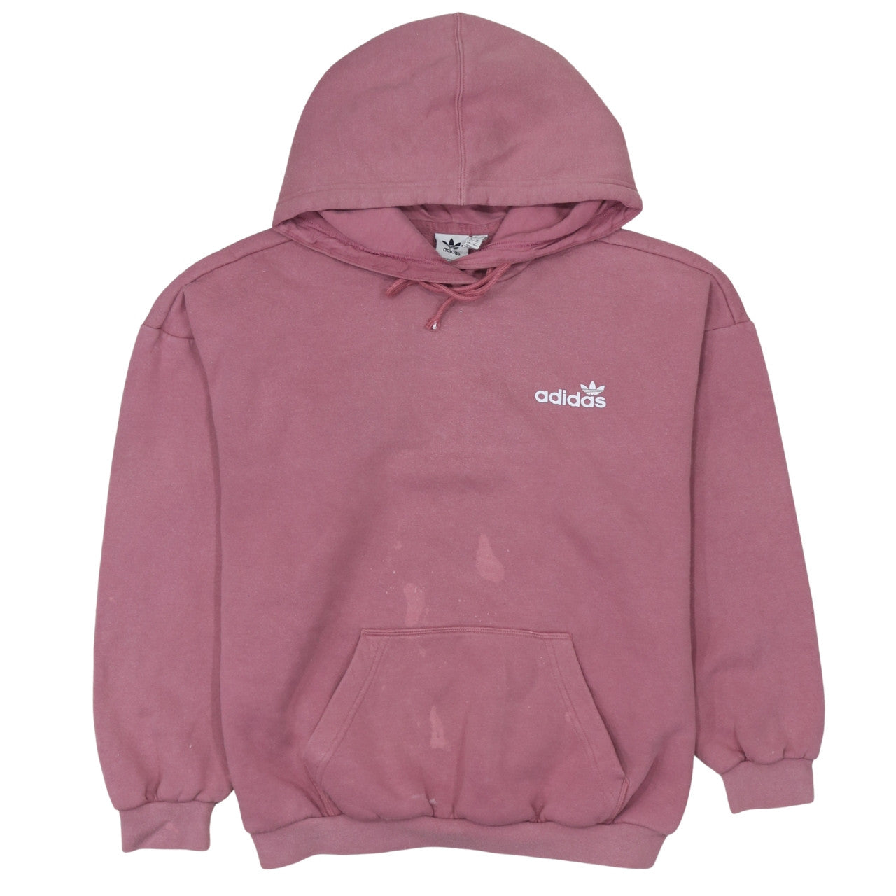 Adidas Womens Pink Pullover Hoodie Size 8 Logo Print Casual Sweatshirt