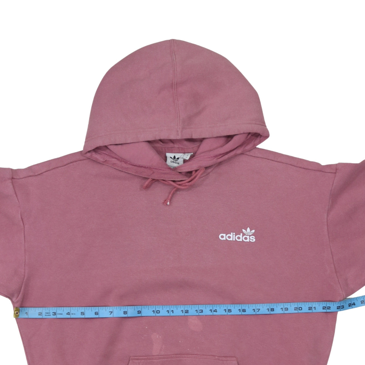 Adidas Womens Pink Pullover Hoodie Size 8 Logo Print Casual Sweatshirt
