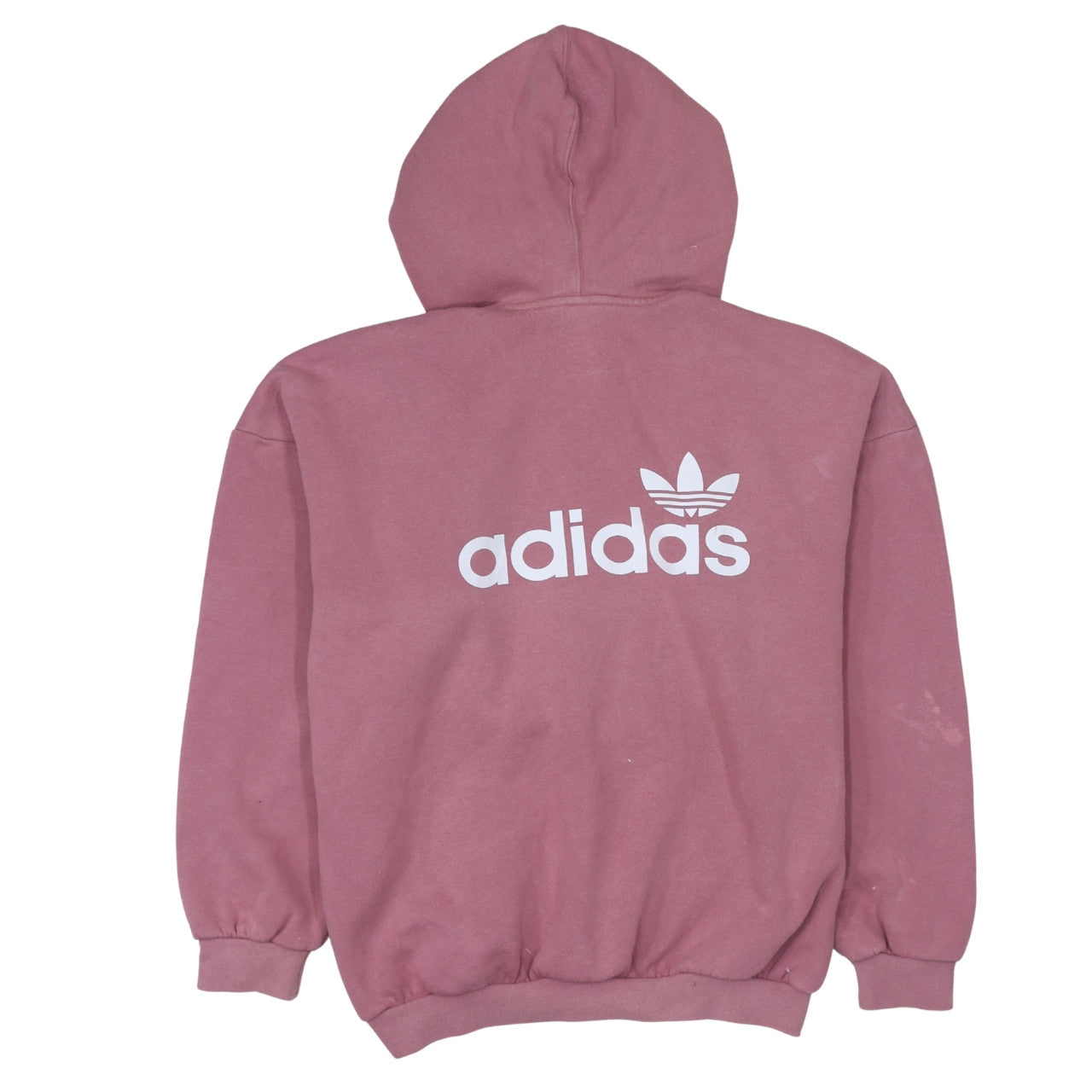 Adidas Womens Pink Pullover Hoodie Size 8 Logo Print Casual Sweatshirt