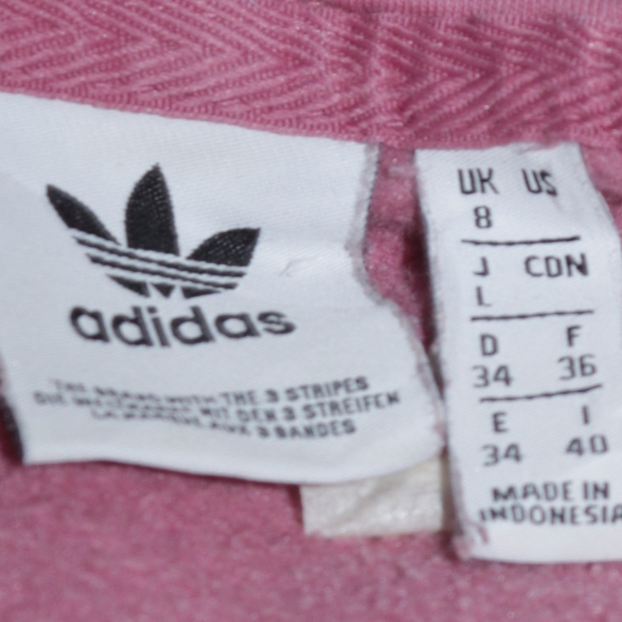 Adidas Womens Pink Pullover Hoodie Size 8 Logo Print Casual Sweatshirt
