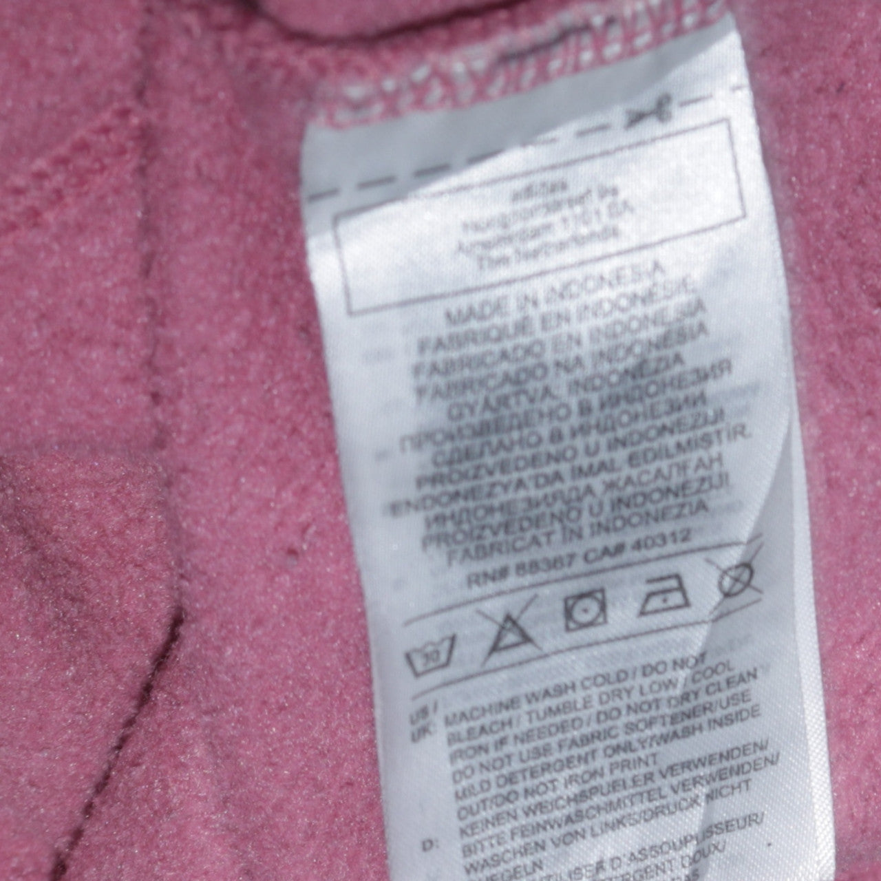 Adidas Womens Pink Pullover Hoodie Size 8 Logo Print Casual Sweatshirt
