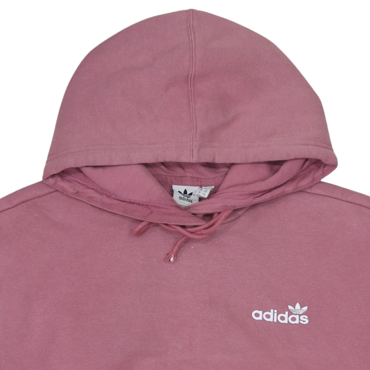Adidas Womens Pink Pullover Hoodie Size 8 Logo Print Casual Sweatshirt