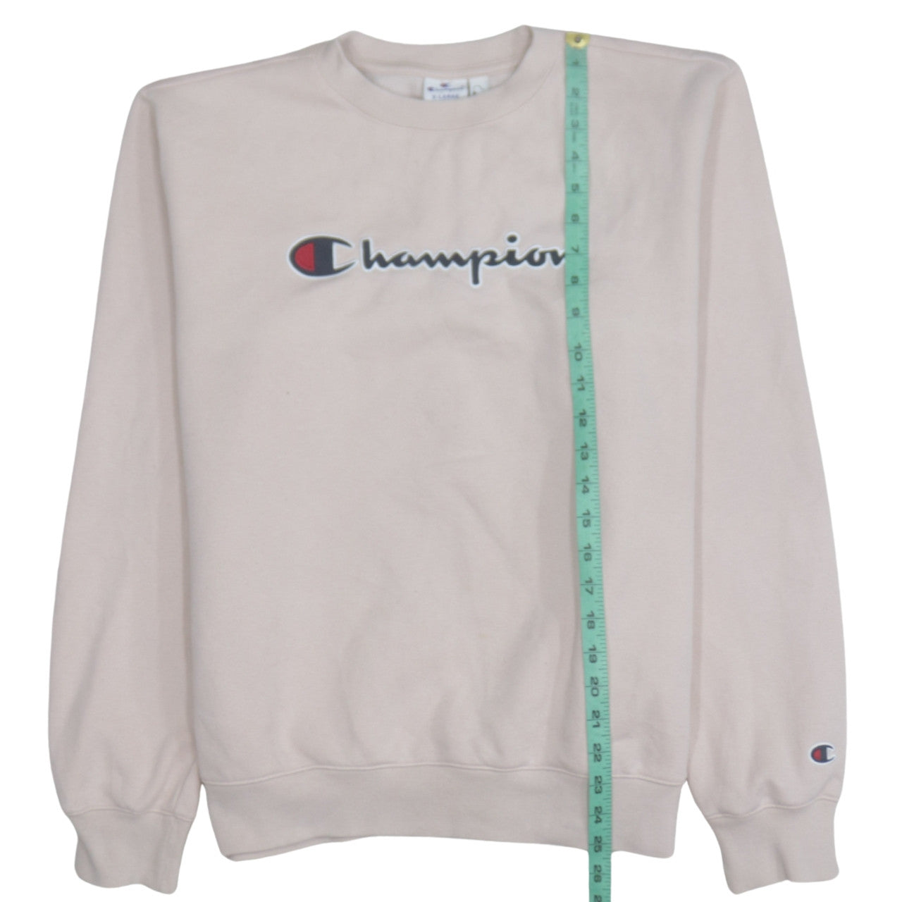 Champion Women Beige Organic Cotton Logo Sweatshirt XL