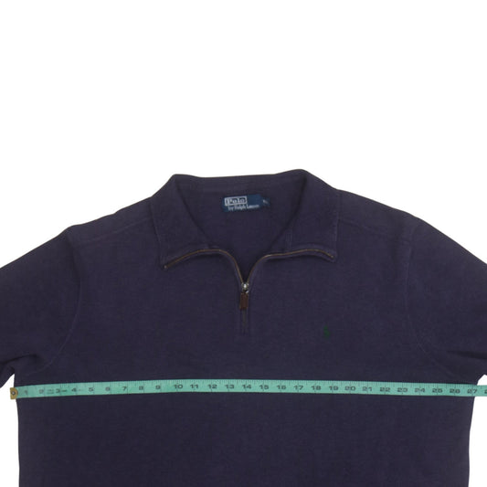 Ralph Lauren Men’s Purple Cotton 1/4 Zip Jumper XL