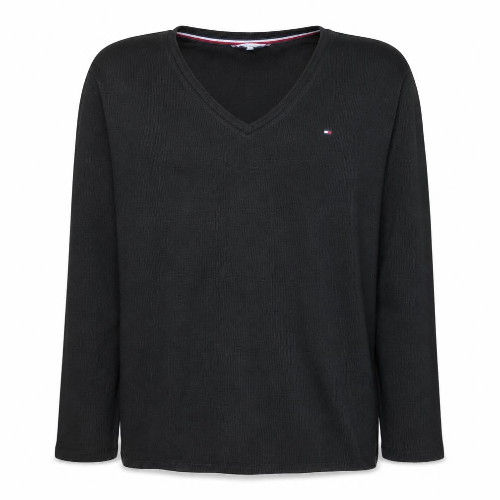 Tommy Hilfiger Men’s Black V-Neck Cotton Knit Jumper XL
