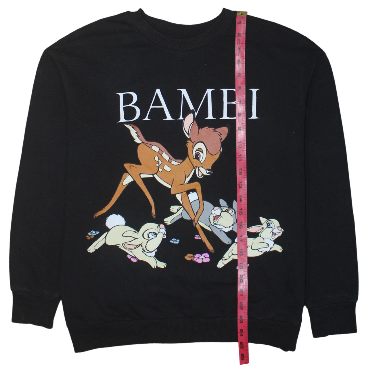 Disney George Women's Black Bambi Graphic Sweatshirt Medium
