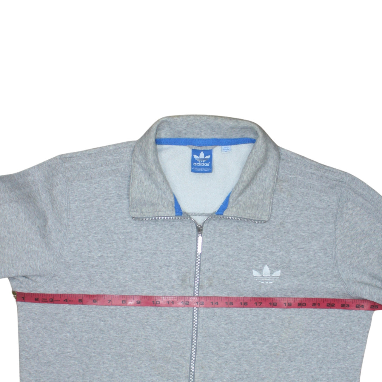 Adidas Men's Grey Full Zip Collared Sweatshirt XL