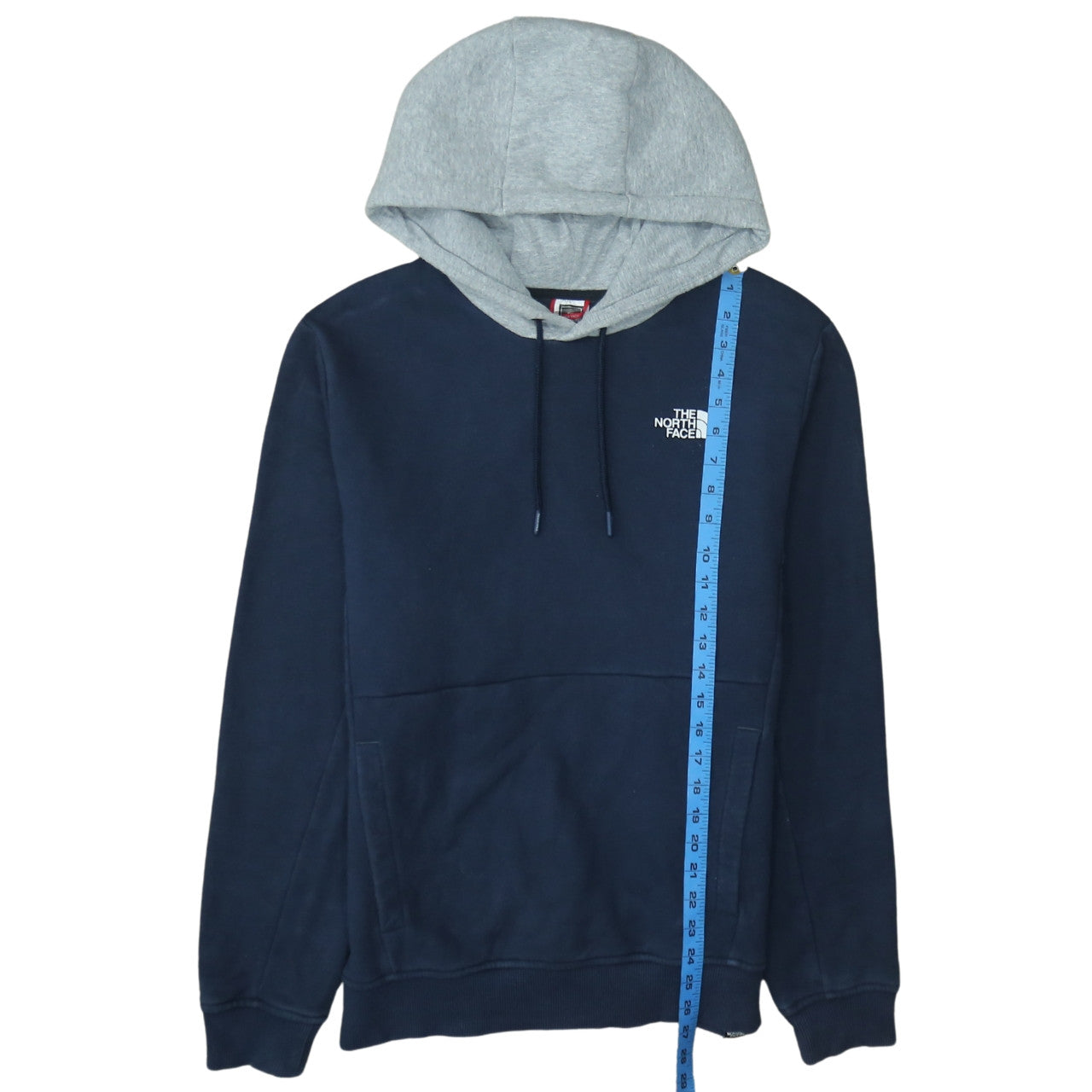 The North Face Men's Blue Pullover Hoodie Size M Fleece Logo
