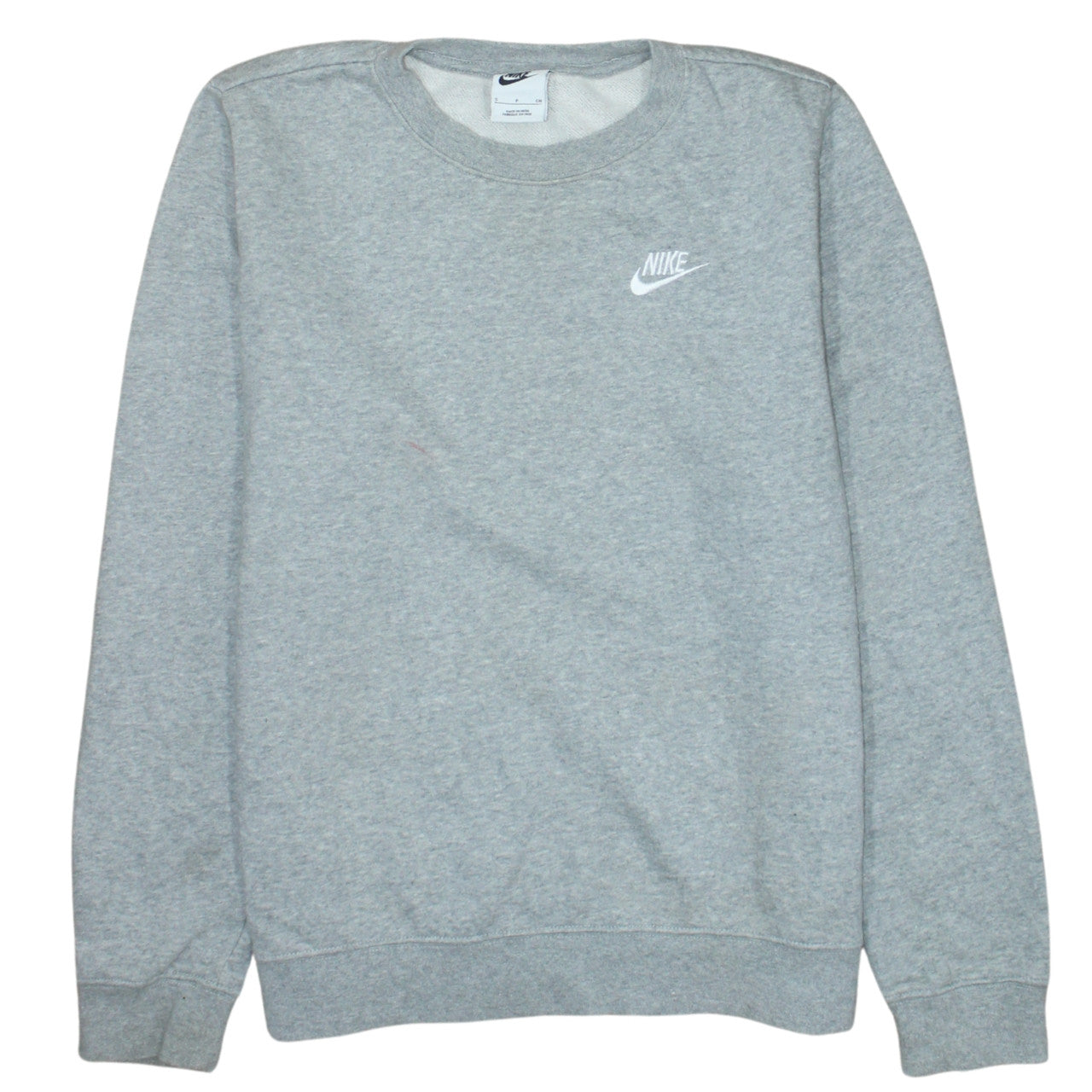 Nike Men's Grey Crew Neck Sweatshirt Small Cotton Blend Pullover