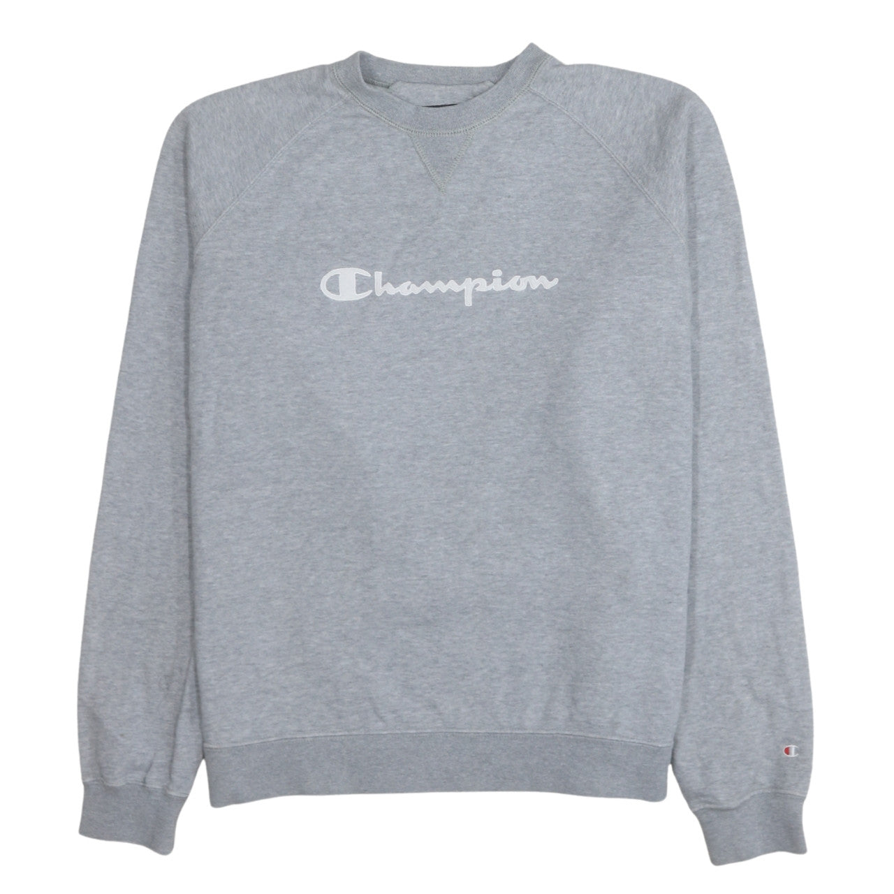 Champion Mens Grey Crew Neck Pullover Sweatshirt L Cotton Blend