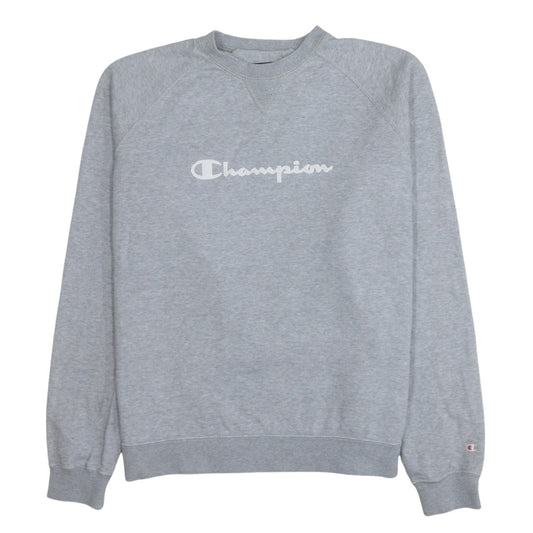 Champion Mens Grey Crew Neck Pullover Sweatshirt L Cotton Blend