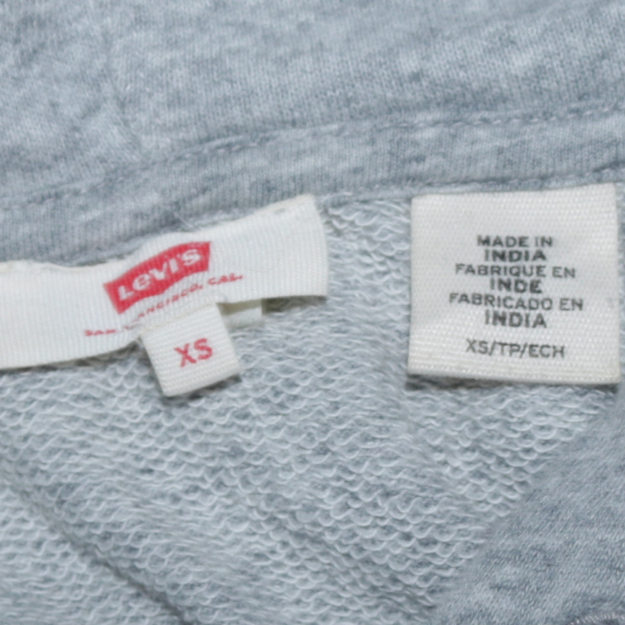Levi's Men's Grey Pullover Hoodie XS Logo Fleece Sweatshirt