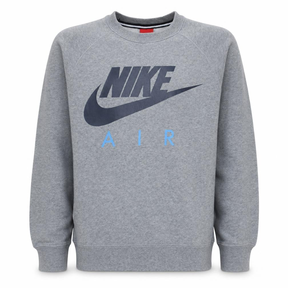 Nike Men's Grey Air Logo Crew Neck Pullover Sweatshirt Size S
