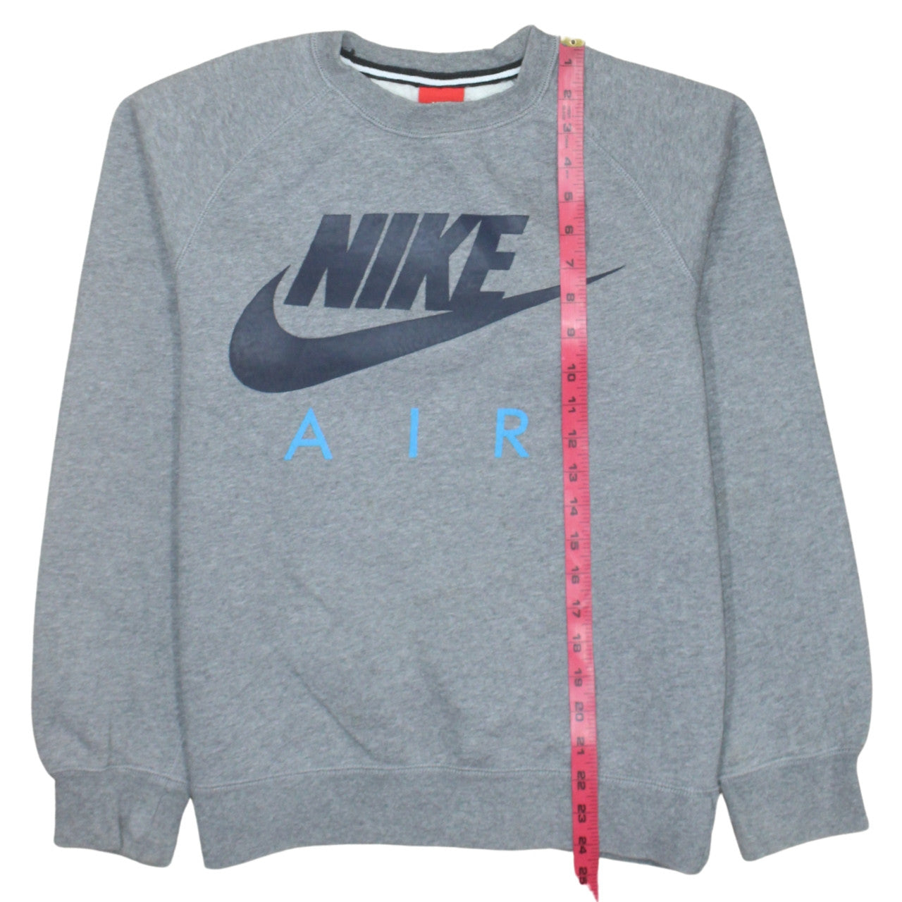 Nike Men's Grey Air Logo Crew Neck Pullover Sweatshirt Size S