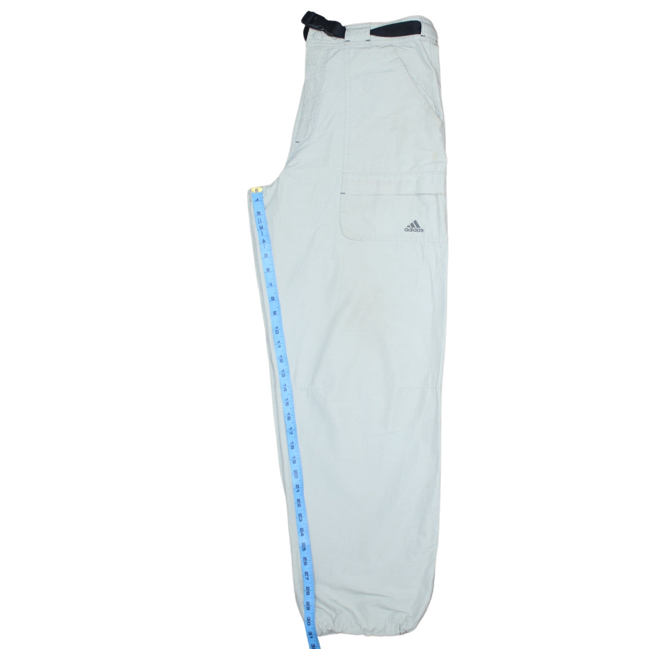 Adidas Men's Beige Cargo Trousers M 34in Regular Polyamide