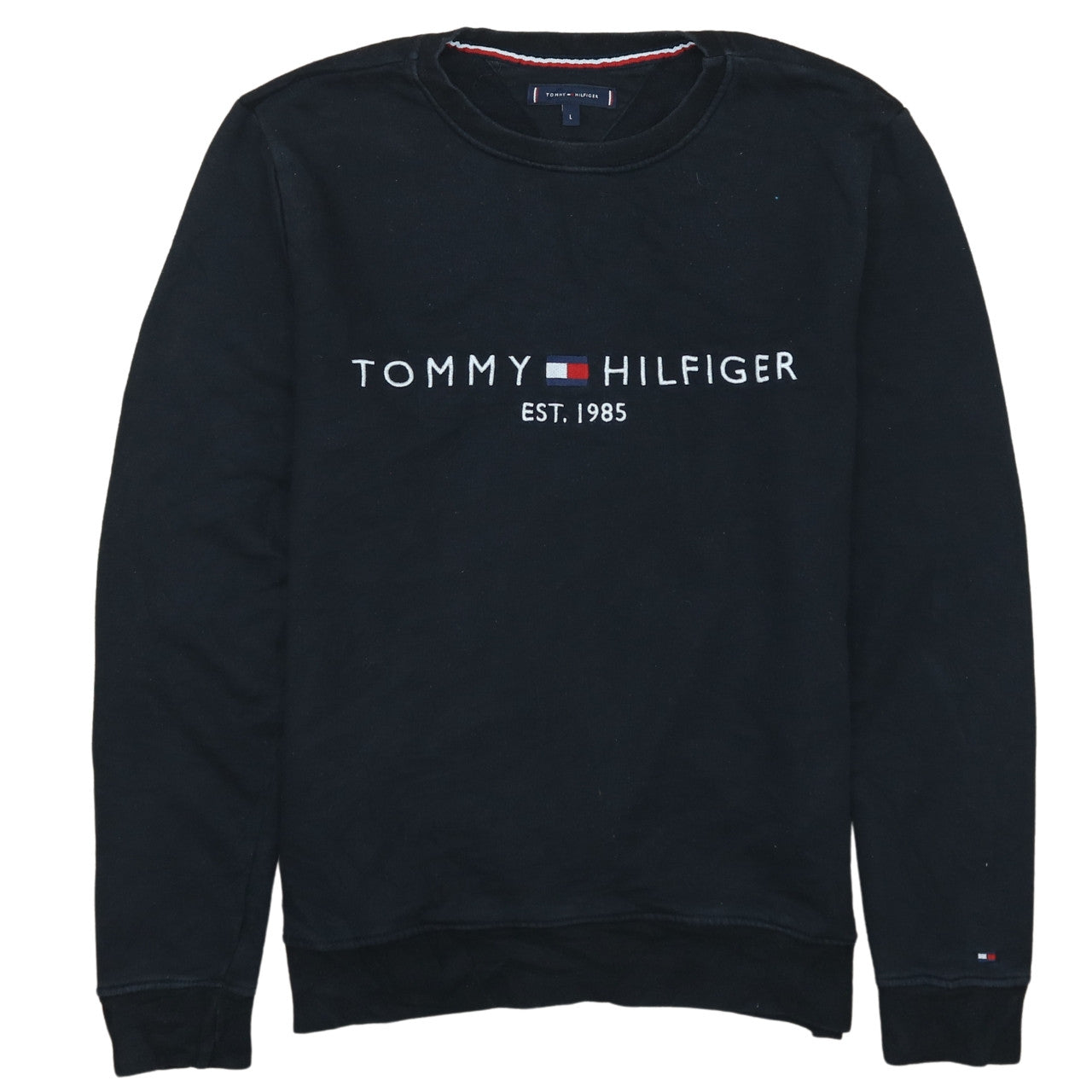 Tommy Hilfiger Men's Black L Pullover Sweatshirt with Logo