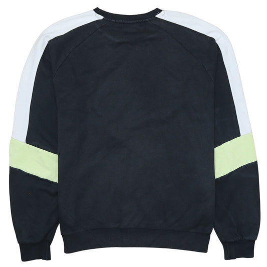 Ellesse Women Black Colourblock Logo Sweatshirt UK 12 Crew Neck