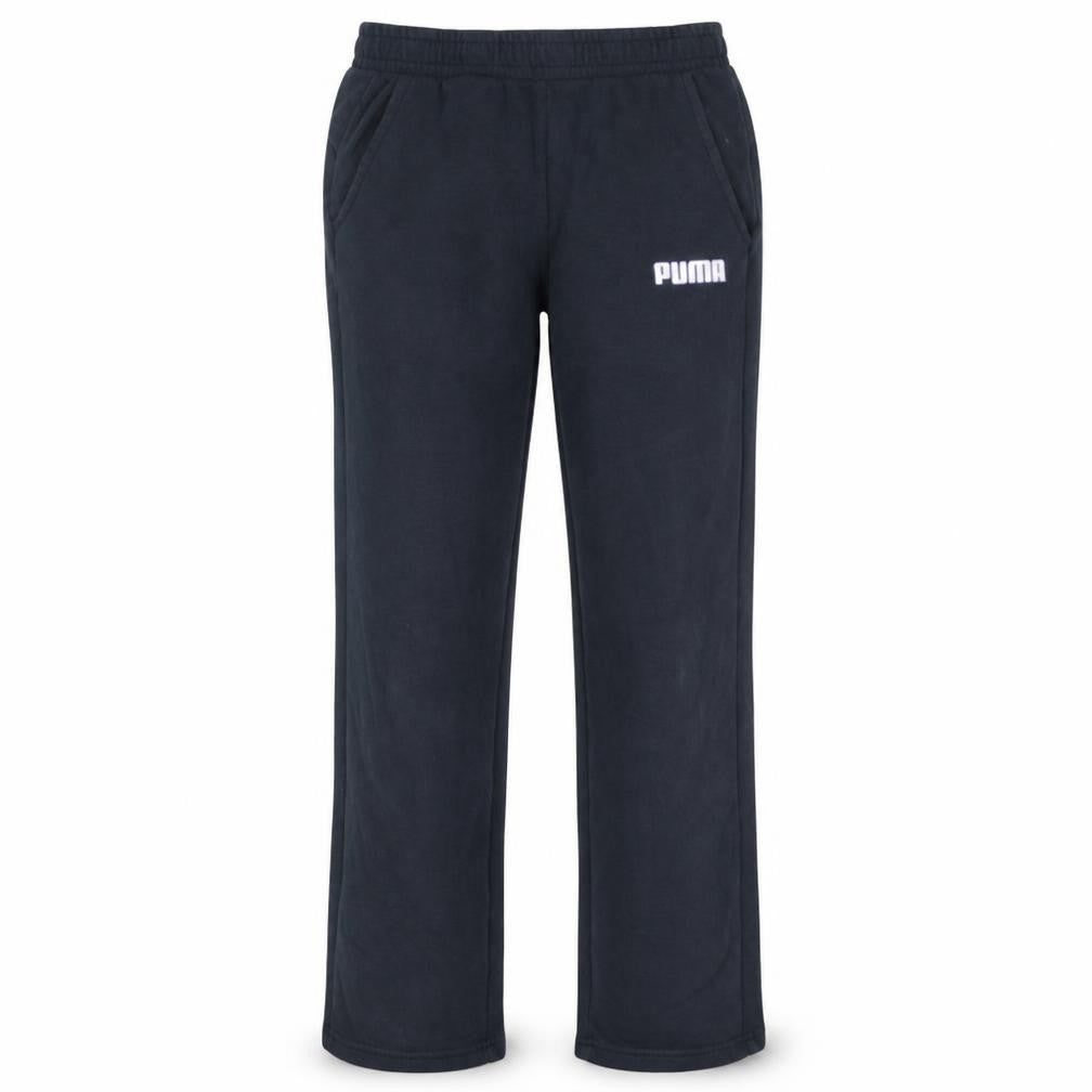 Front view of Puma Men's Black Small Fleece Sweatpants Regular Fit